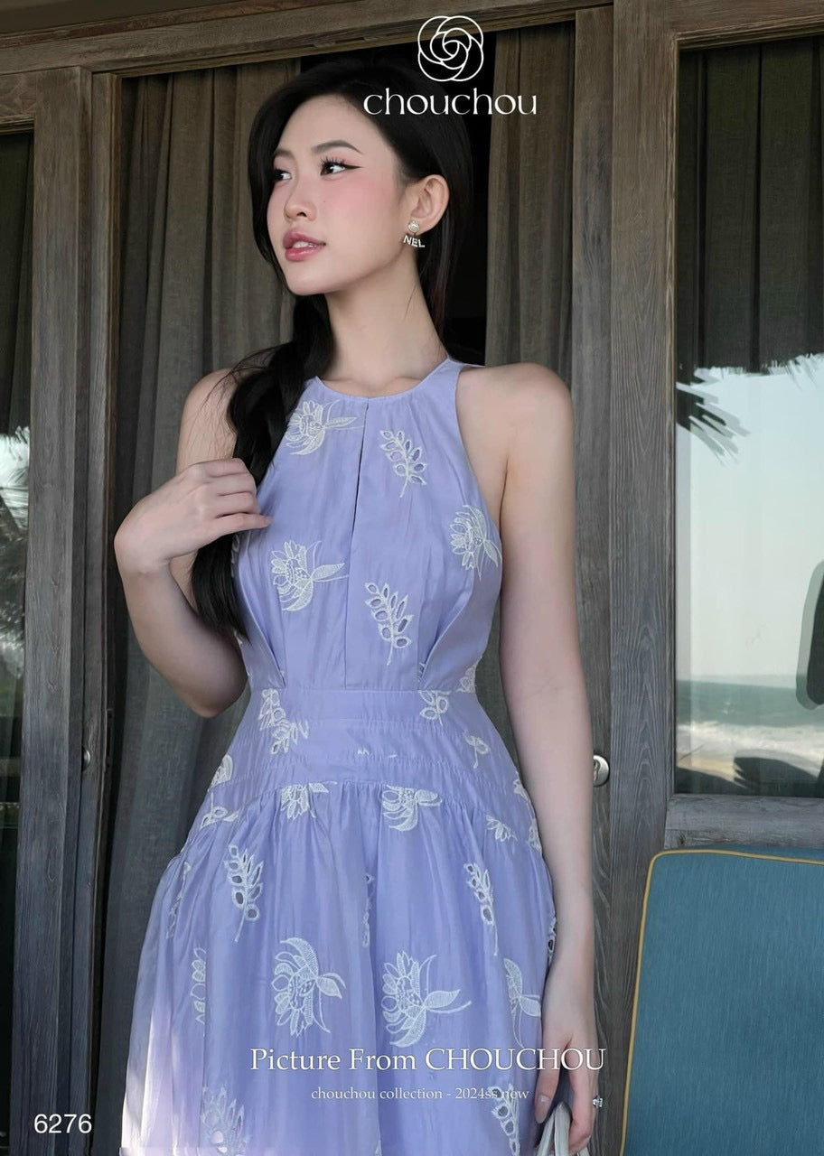 Dress sea purple cream