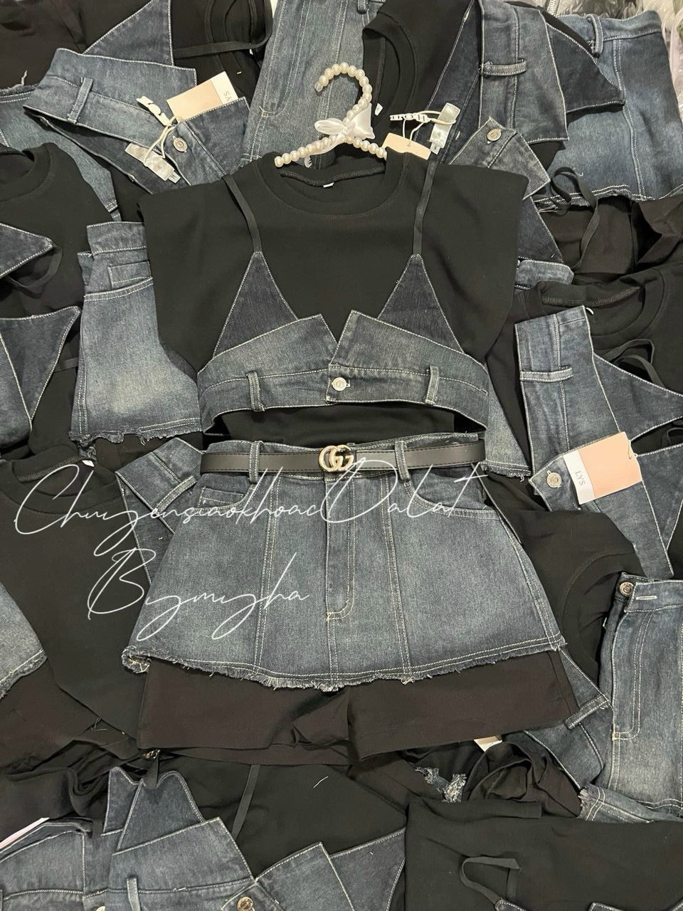Set 4in1 jeans black shirt