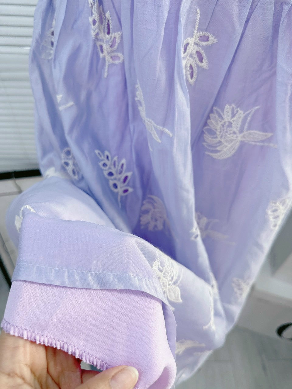 Dress sea purple cream
