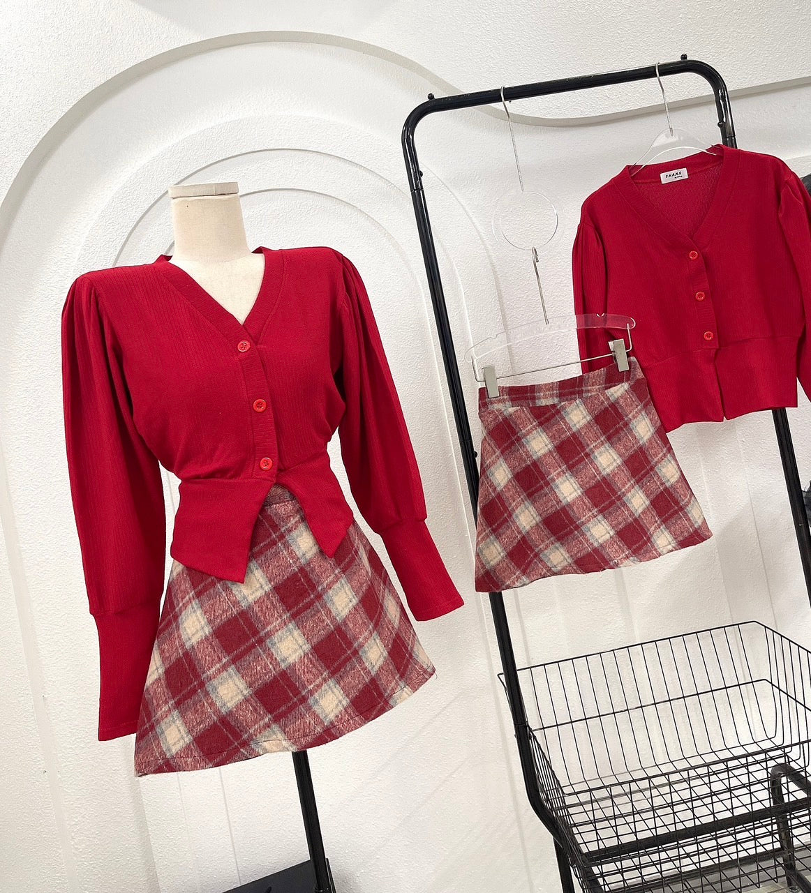 Set caro red shirt