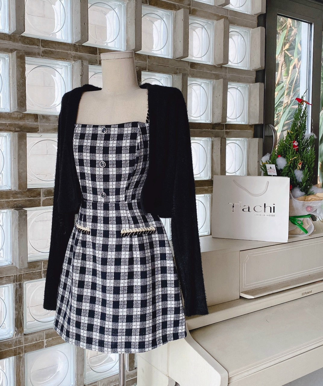 Dress with jacket black