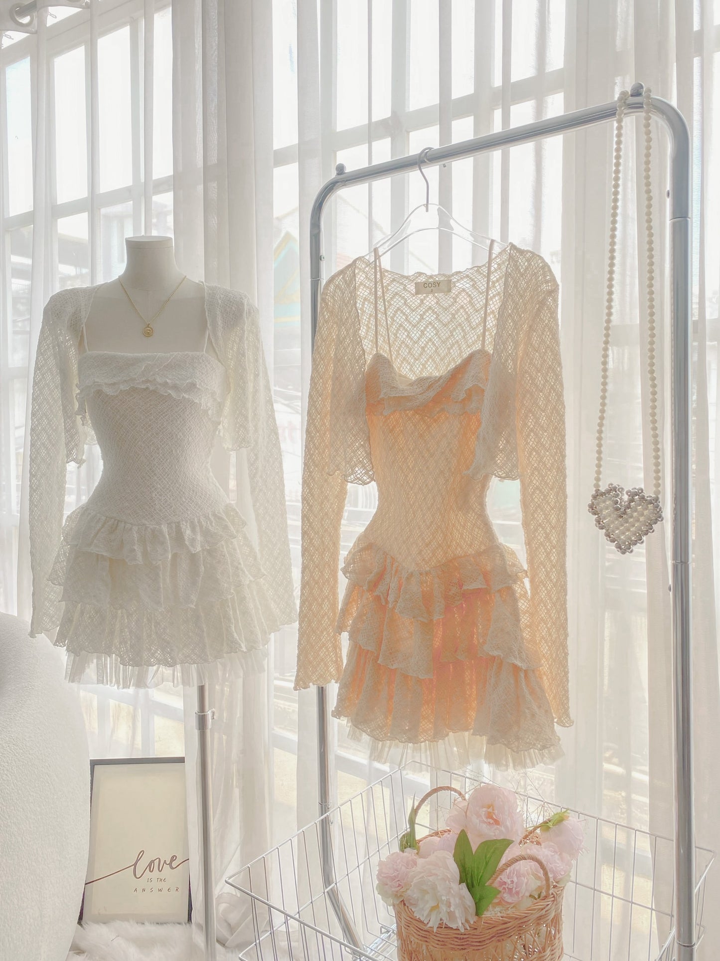 Set dress cream white 😍