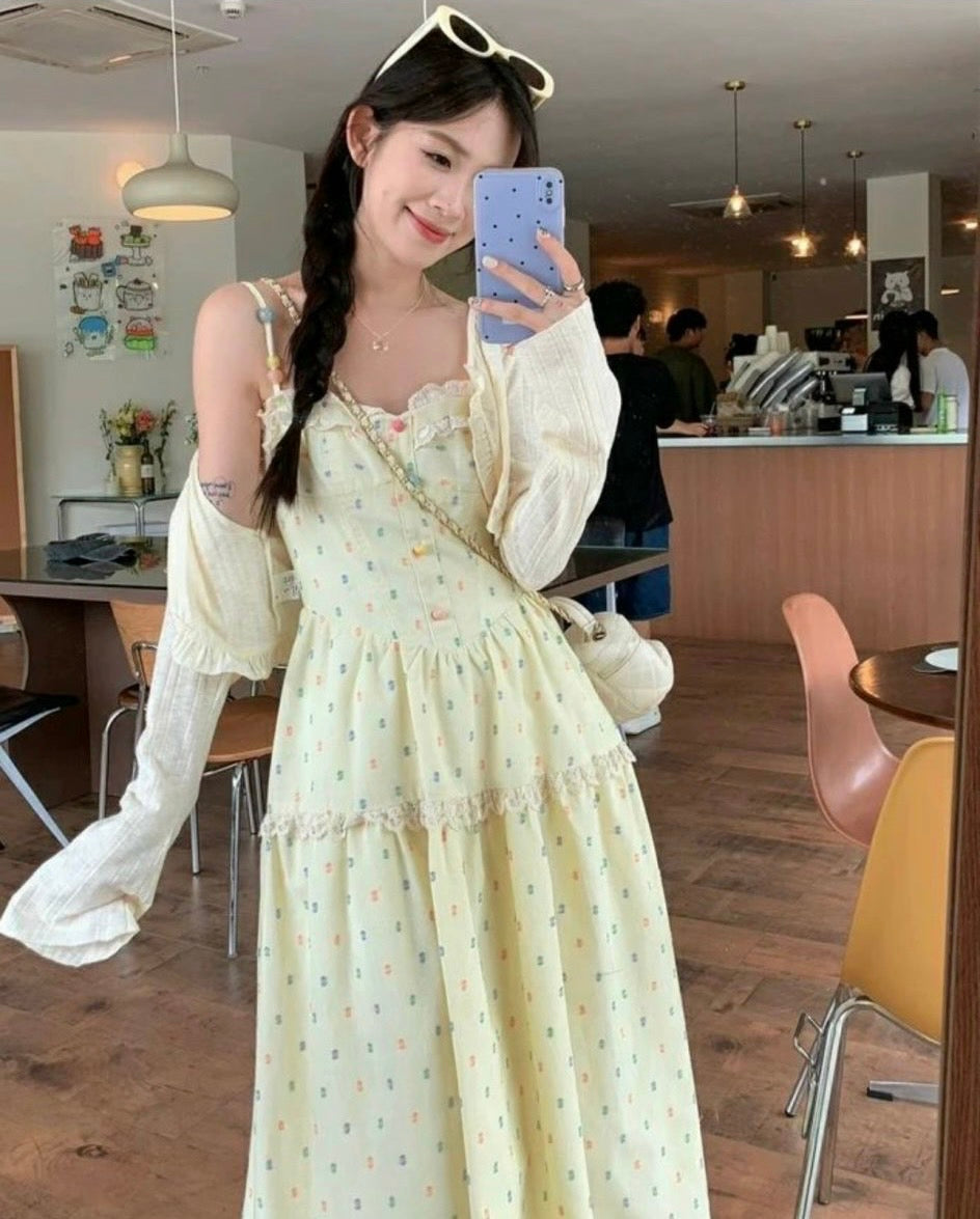 Set long dress cream 2D