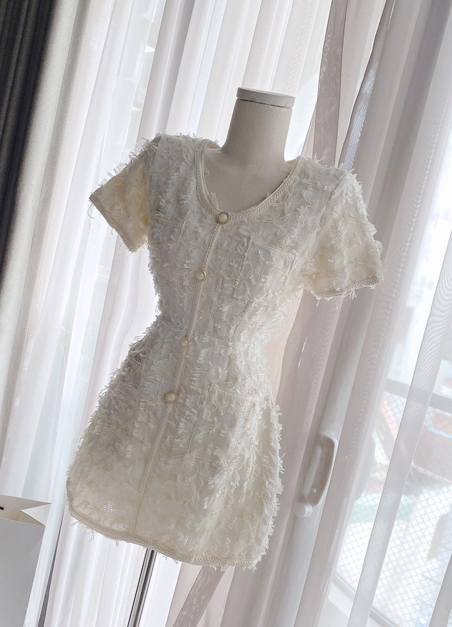 Dress 3d pink cream