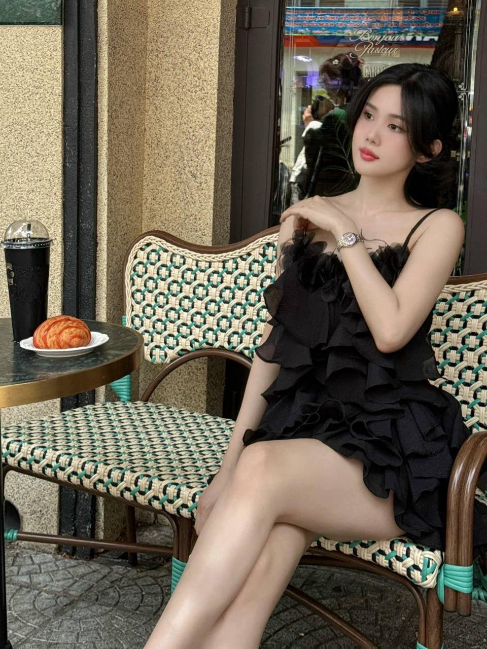 Dress pink black party