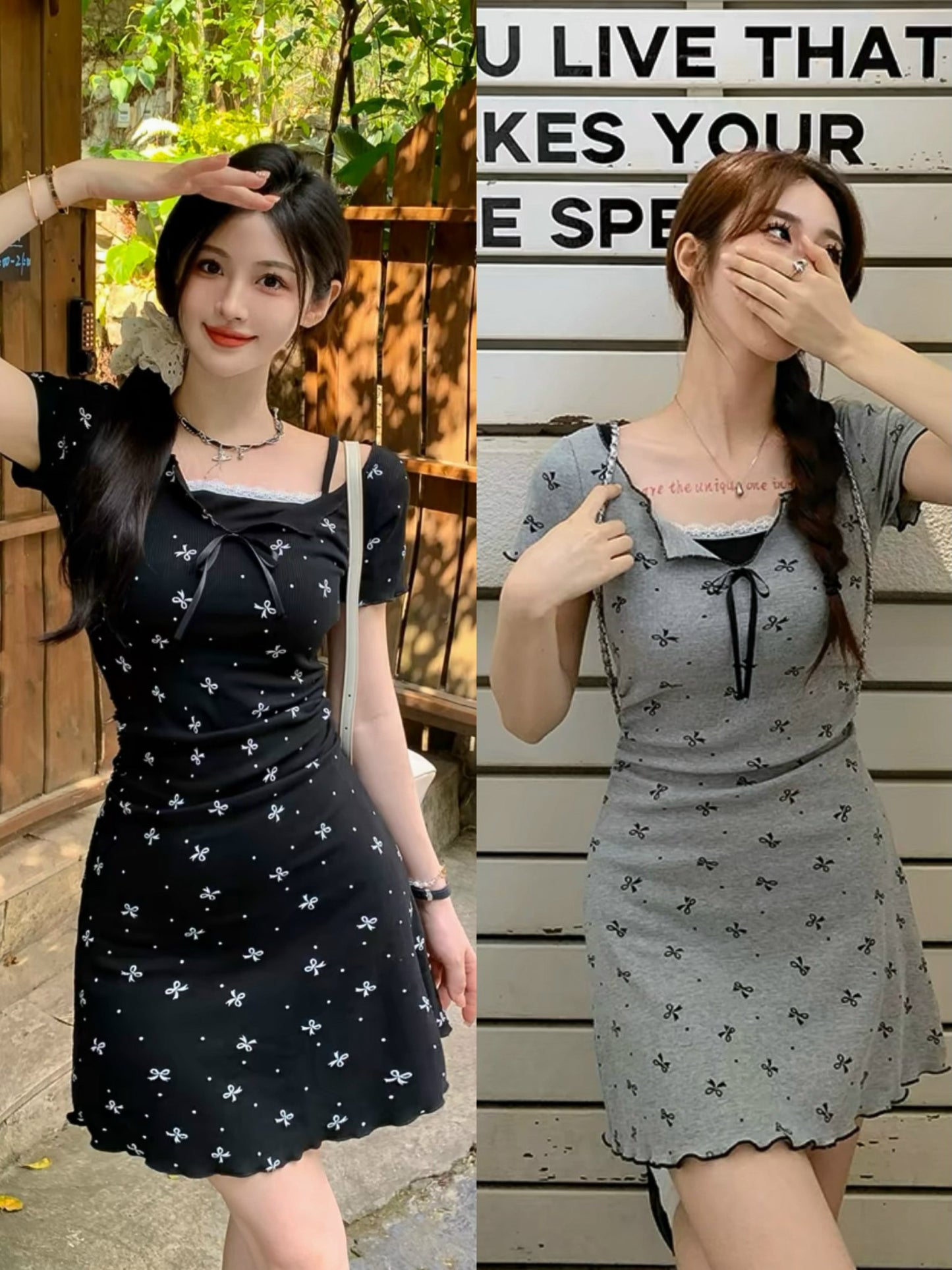 Dress bow black grey