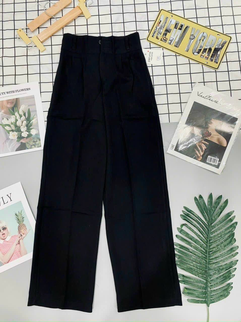 Trousers wide 2buttons mid