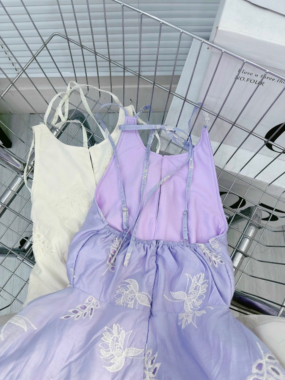 Dress sea purple cream