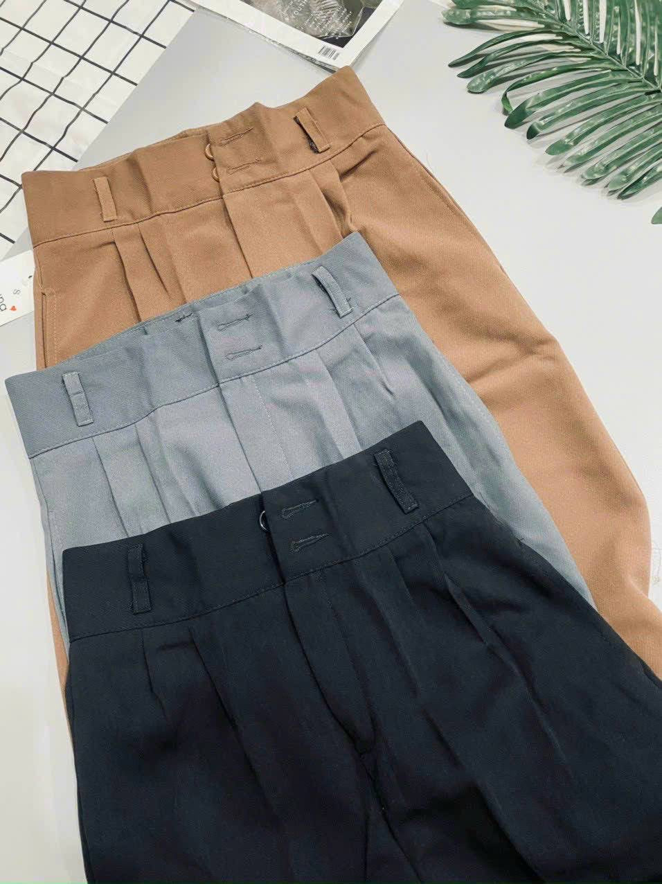Trousers wide 2buttons mid