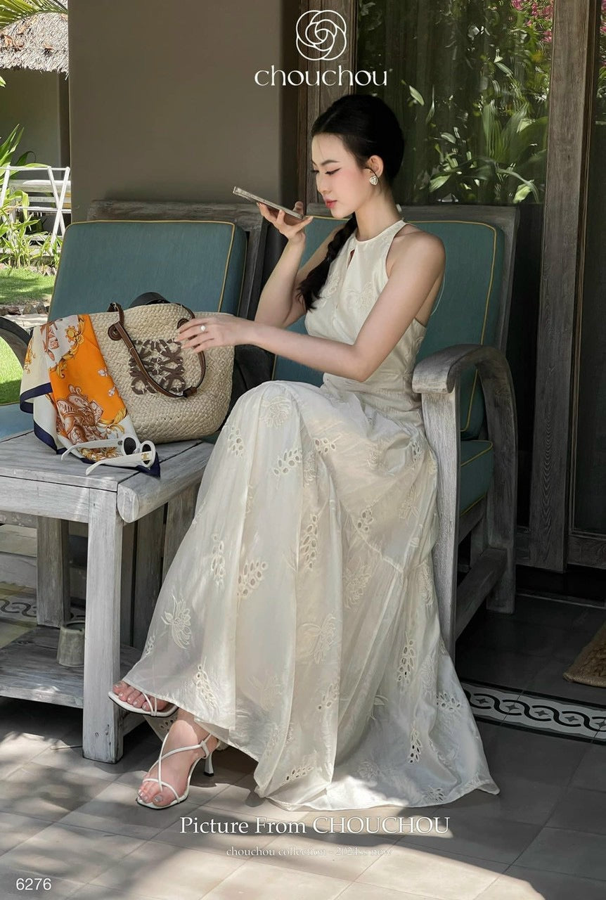 Dress sea purple cream