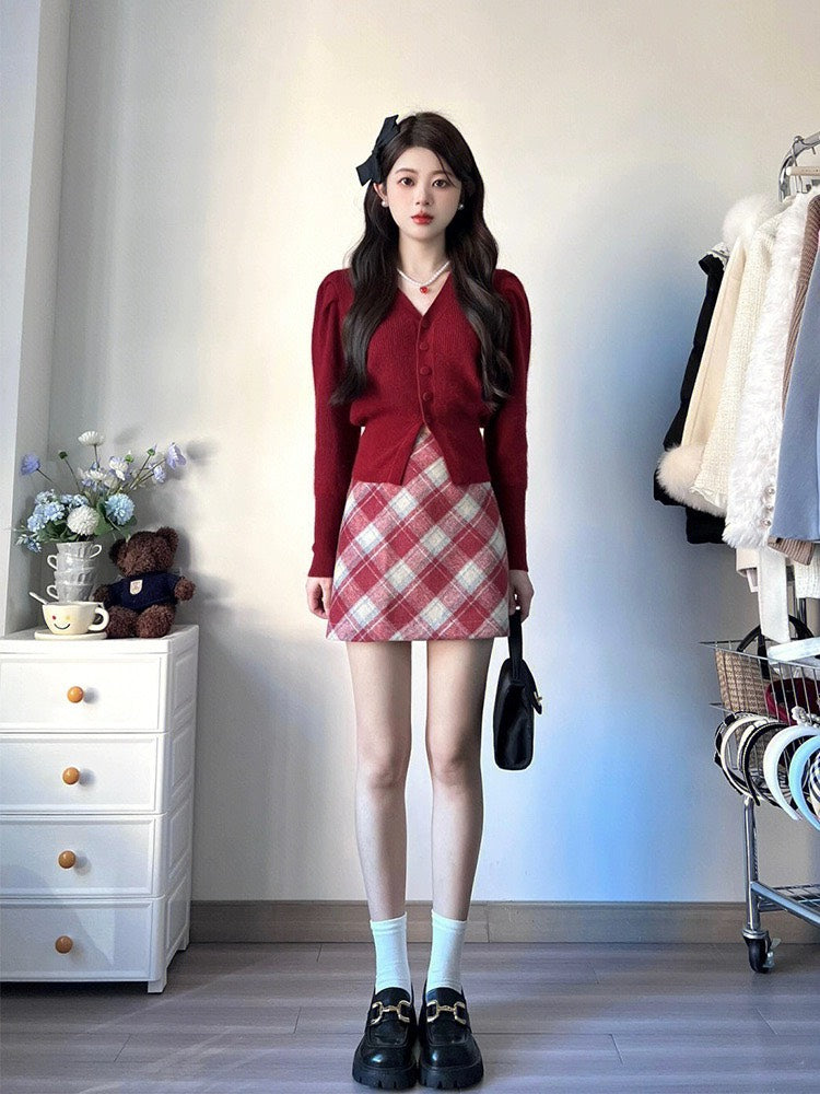 Set caro red shirt