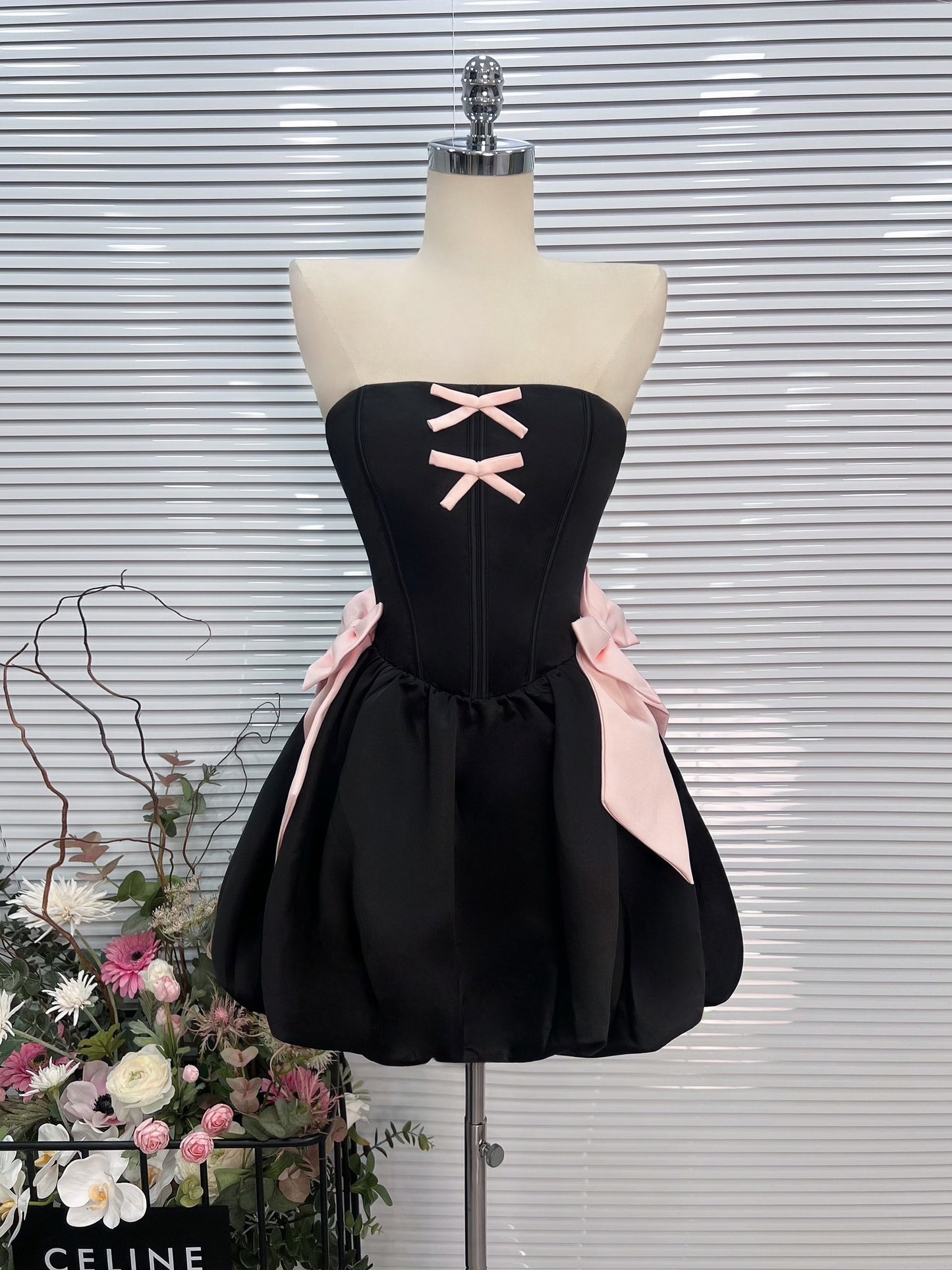 Black pink dress
