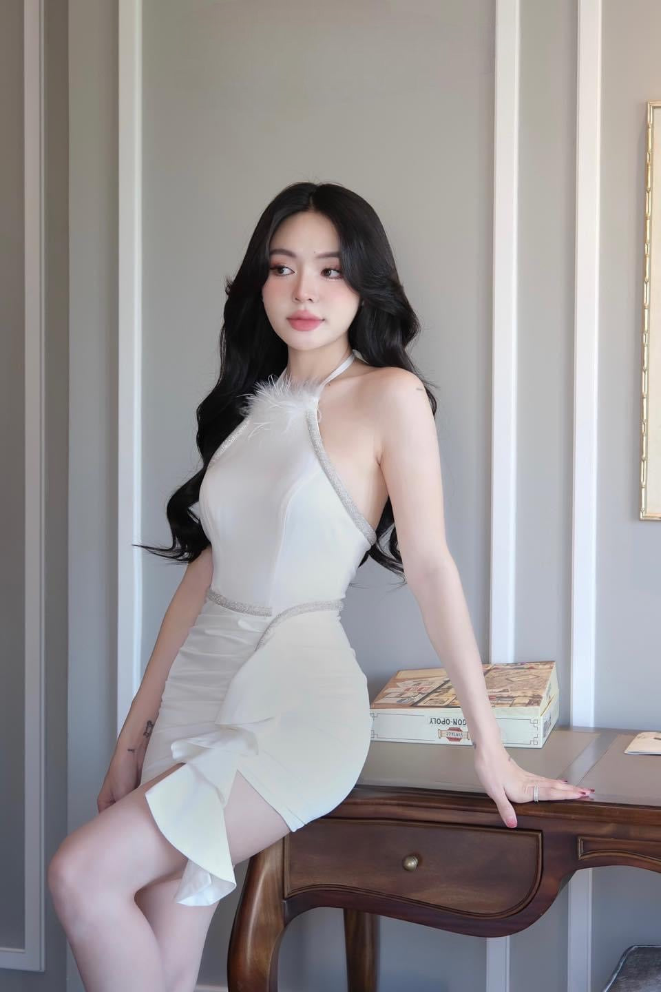 Party dress រោមខ្មៅស