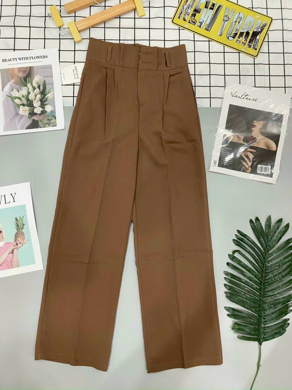 Trousers wide 2buttons mid