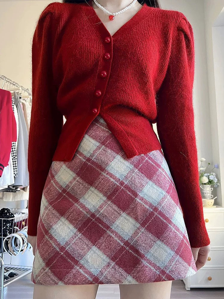 Set caro red shirt