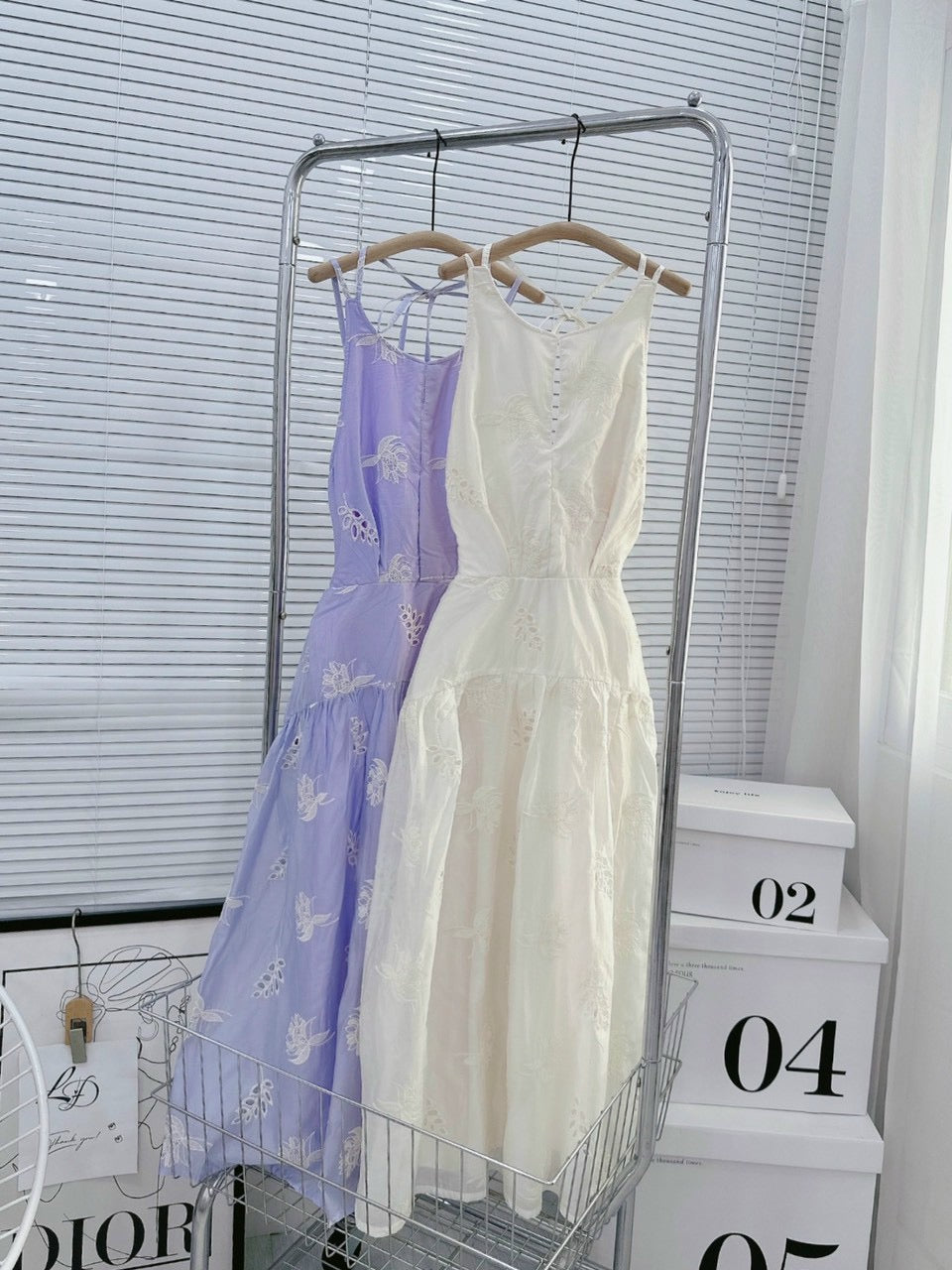 Dress sea purple cream