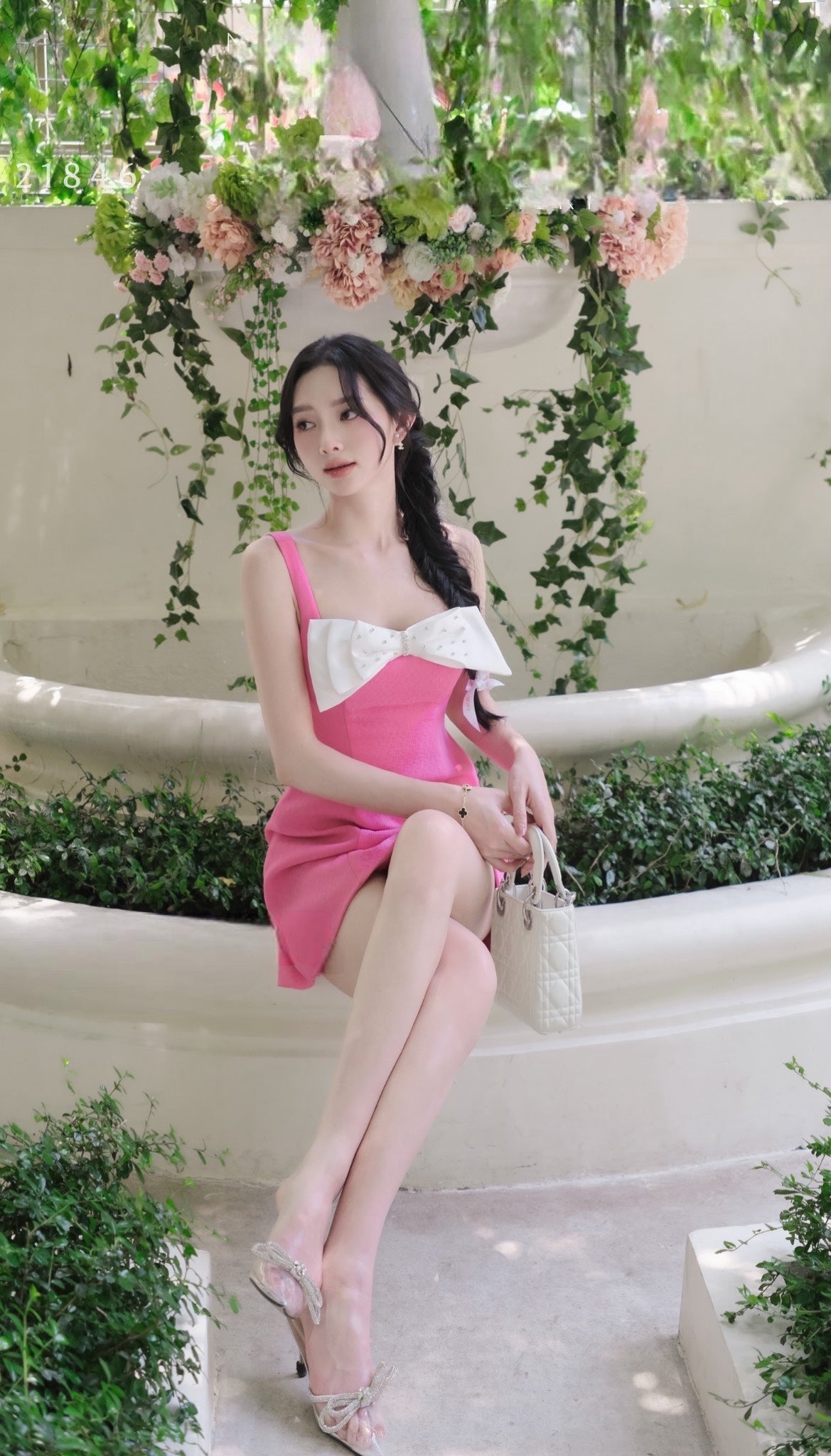 Dress bow pink yellow