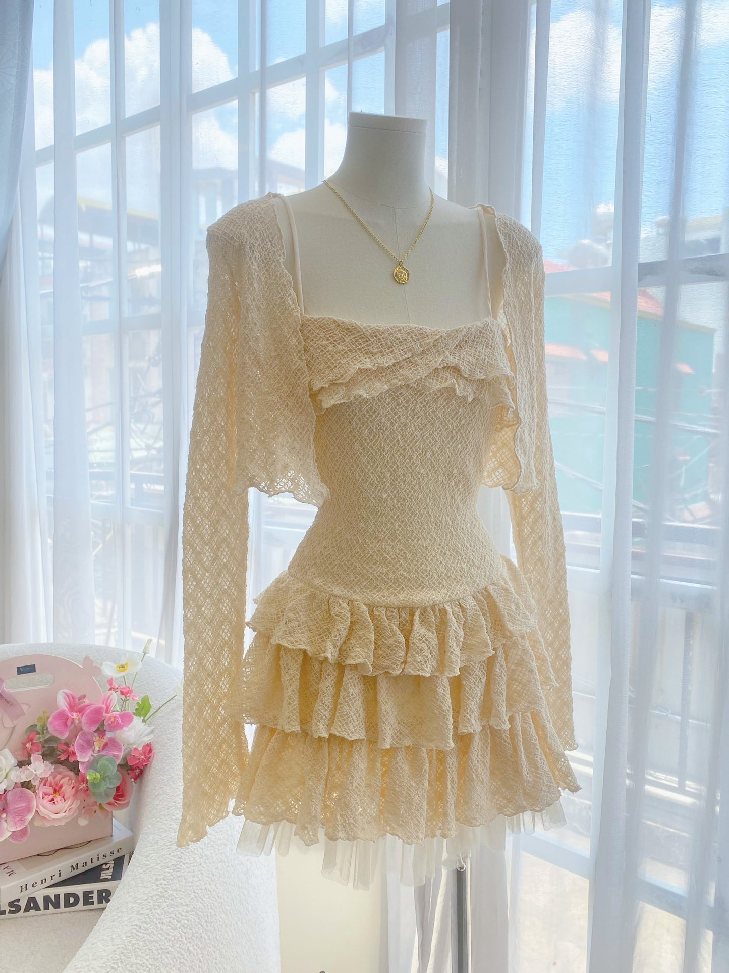 Set dress cream white 😍