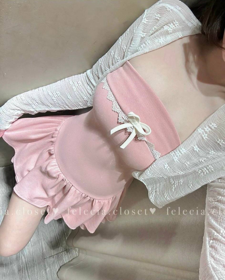 Set dress pink bow