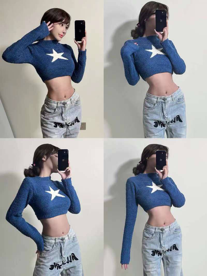 Blue Crop top Star
