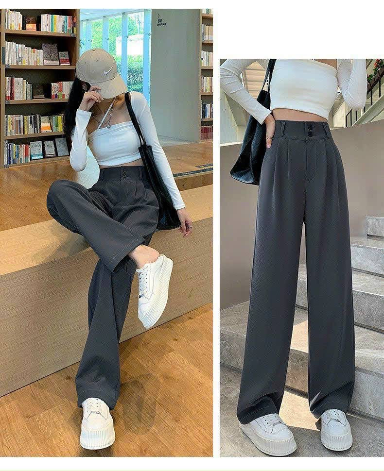 Trousers wide 2buttons mid