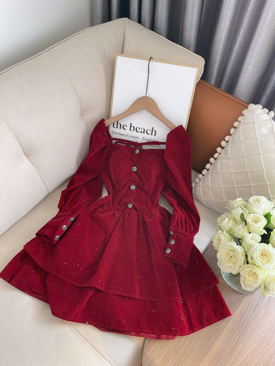 Red dress bling