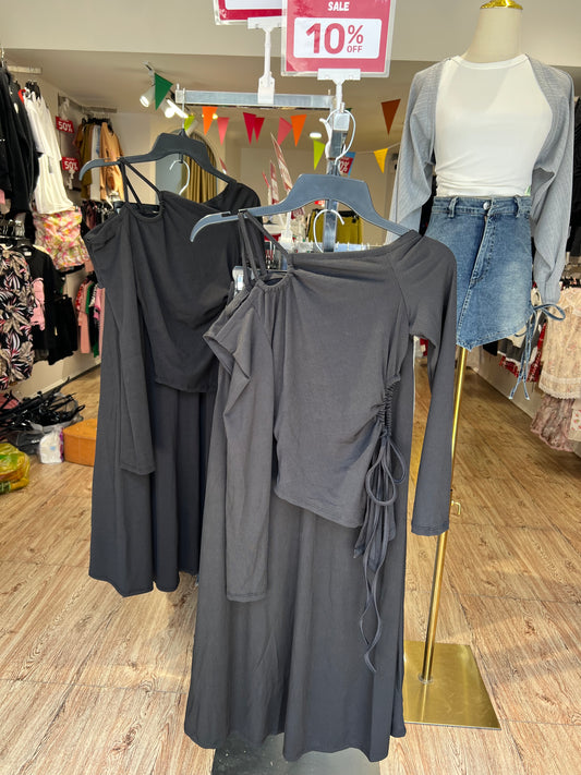 Set best selling black long skirt