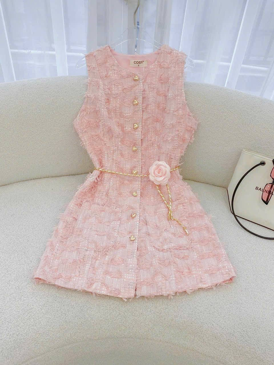 Dress party pink white