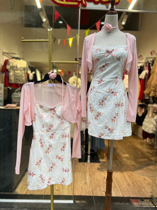 Set bow pink dress
