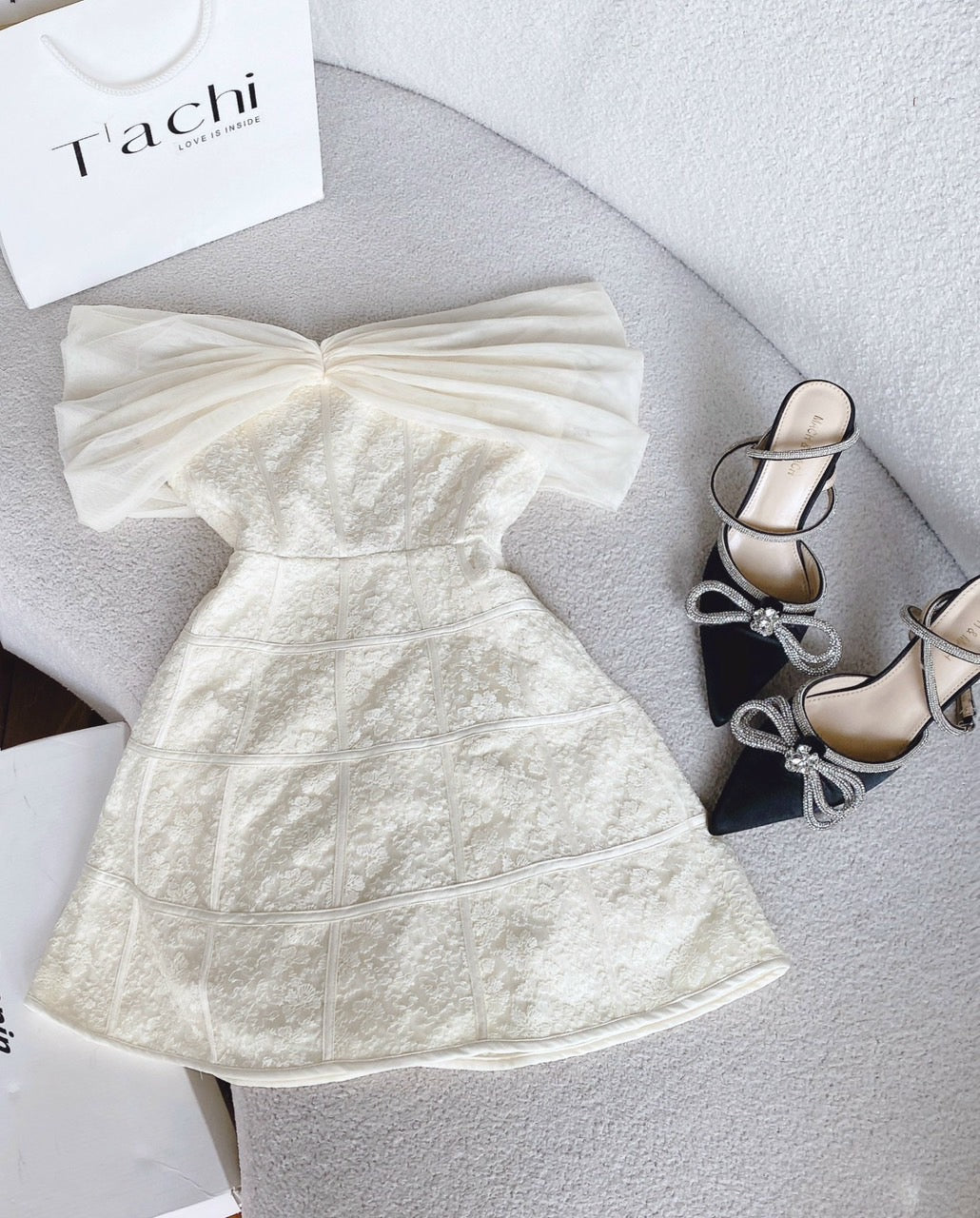 Cream party dress