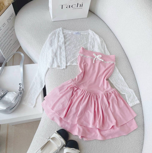 Set dress pink bow