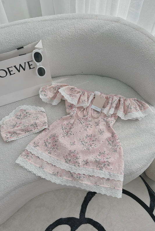 Set dress pink with hair bow