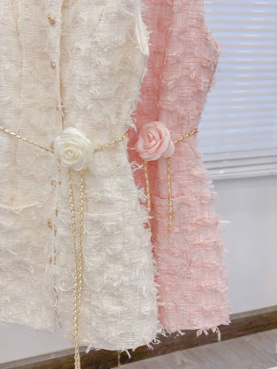 Dress party pink white