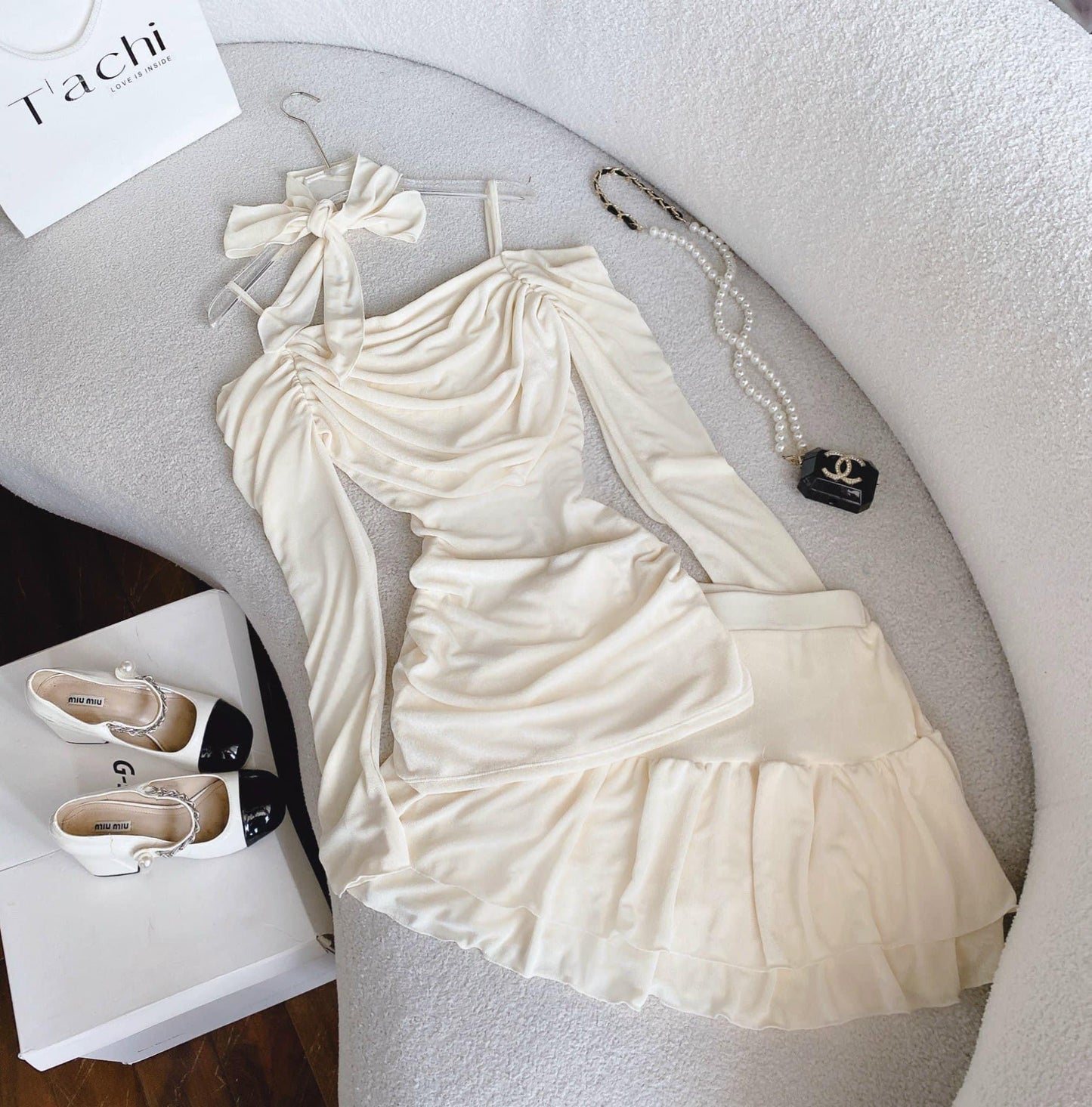 Set +skirt cream black