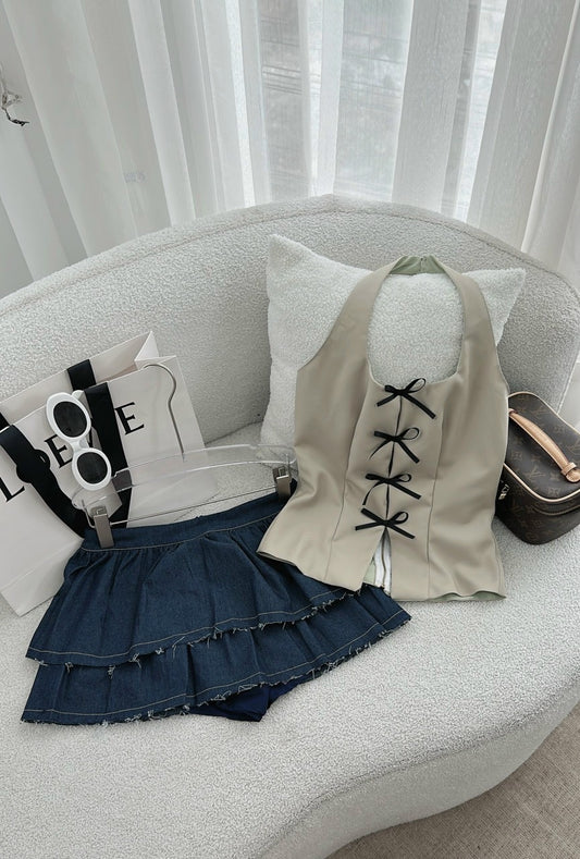 Set bow skirt Jean