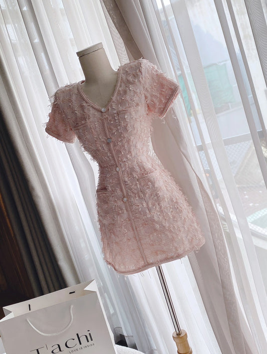 Dress 3d pink cream