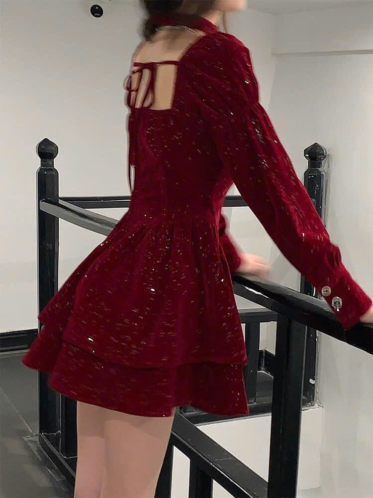 Red dress bling
