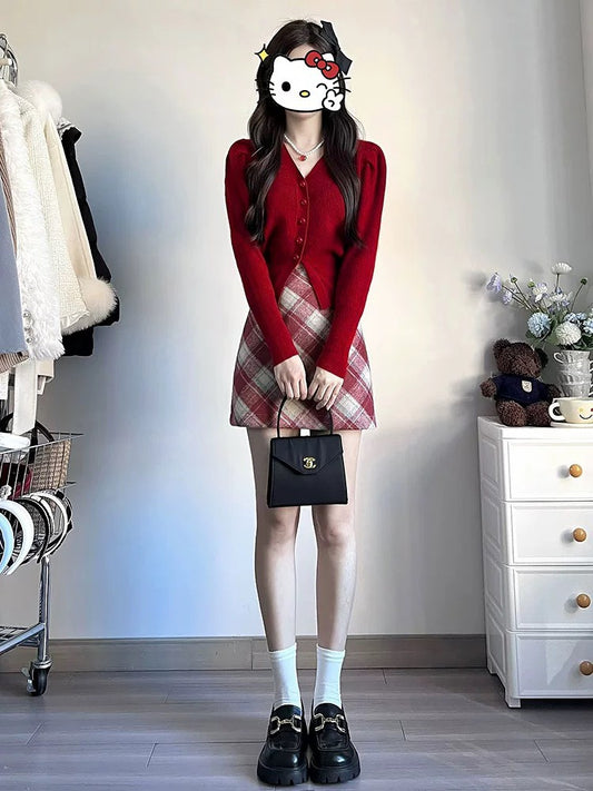 Set caro red shirt
