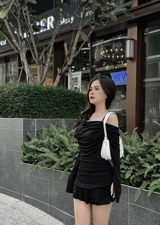Set +skirt cream black