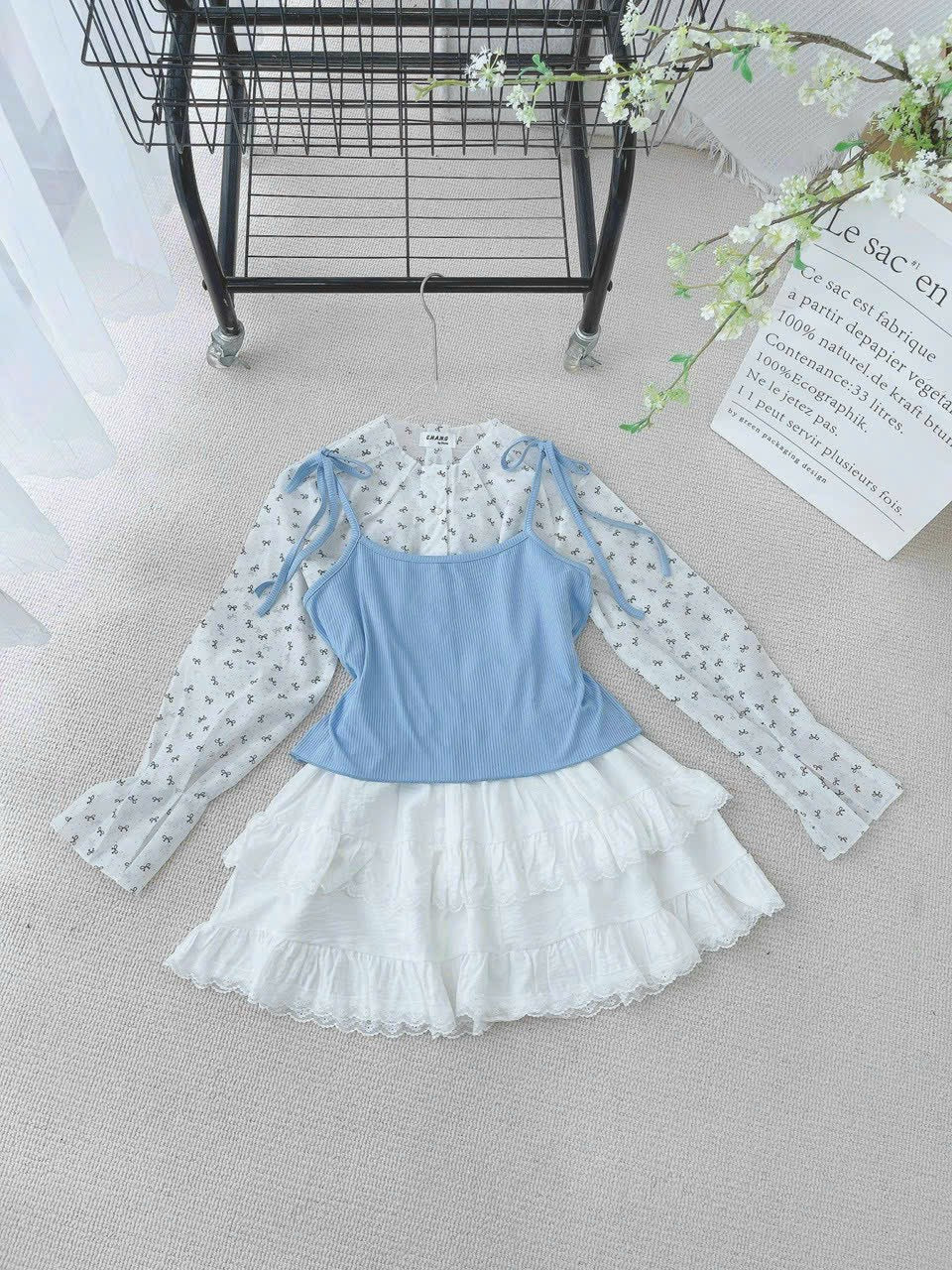 3in1 blue bow w skirt