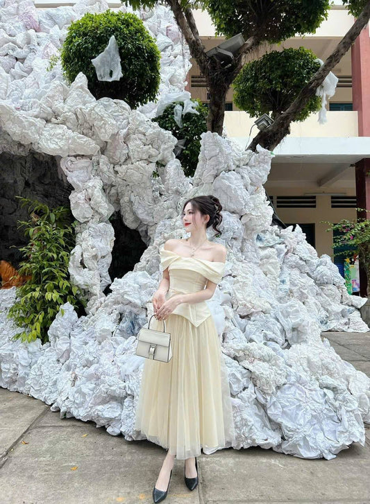 Party cream dress