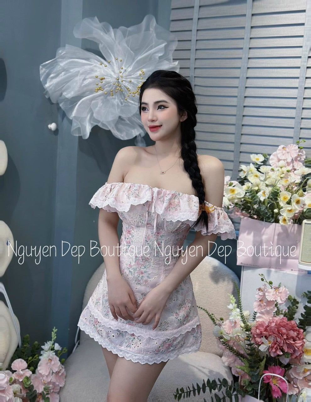 Set dress pink with hair bow