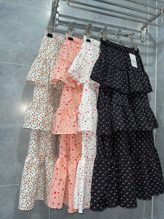 Skirt 3layers flowers pattern