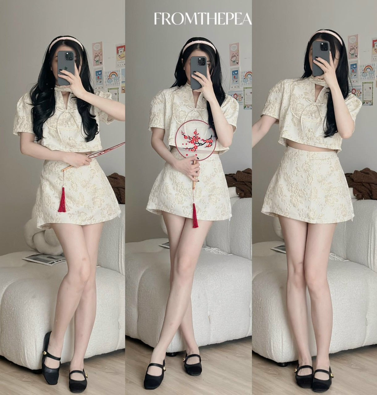 Chinese cute set cream