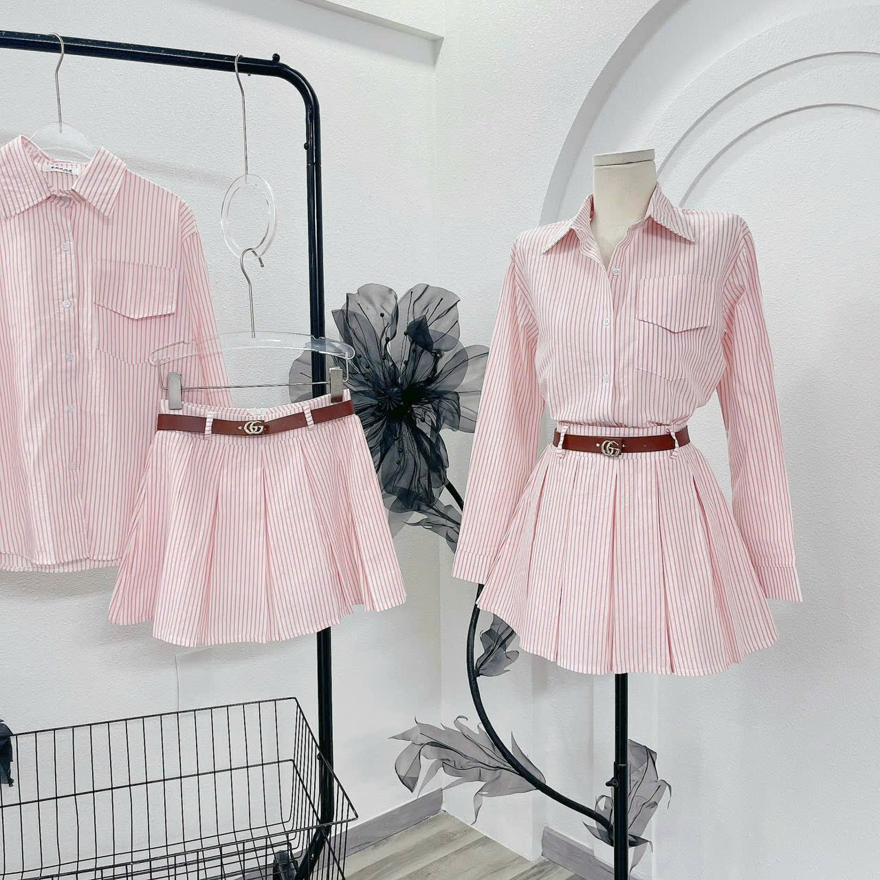 Set pink Kala Guccis belt brown