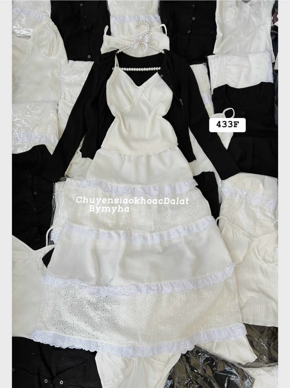 Set 3in1 long skirt bw