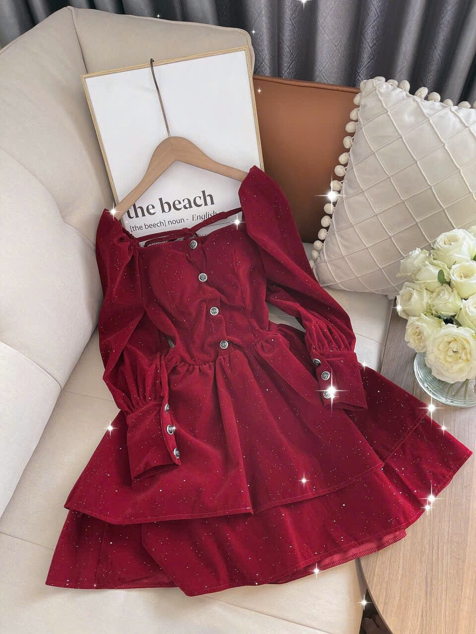 Red dress bling