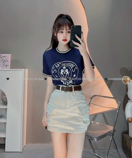 Set blue with belt